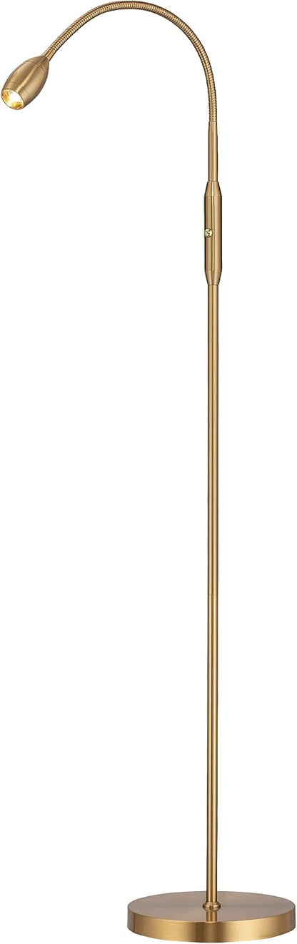 O’Bright Ray – Adjustable LED Beam Floor Lamp, Dimmable and Zoomable Spotlight, Flexible Gooseneck, Reading/Crafting Standing Lamp, Work Table Light, Matte Black