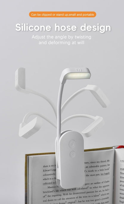 Book Light, Rechargeable on Reading Light, Eye Caring 3 Color | 3 Colors, Dimming Brightness, Lightweight, USB Rechargeable, 36 Hrs Runtime Flexible Goose Neck Clip on Light for Book Lovers.