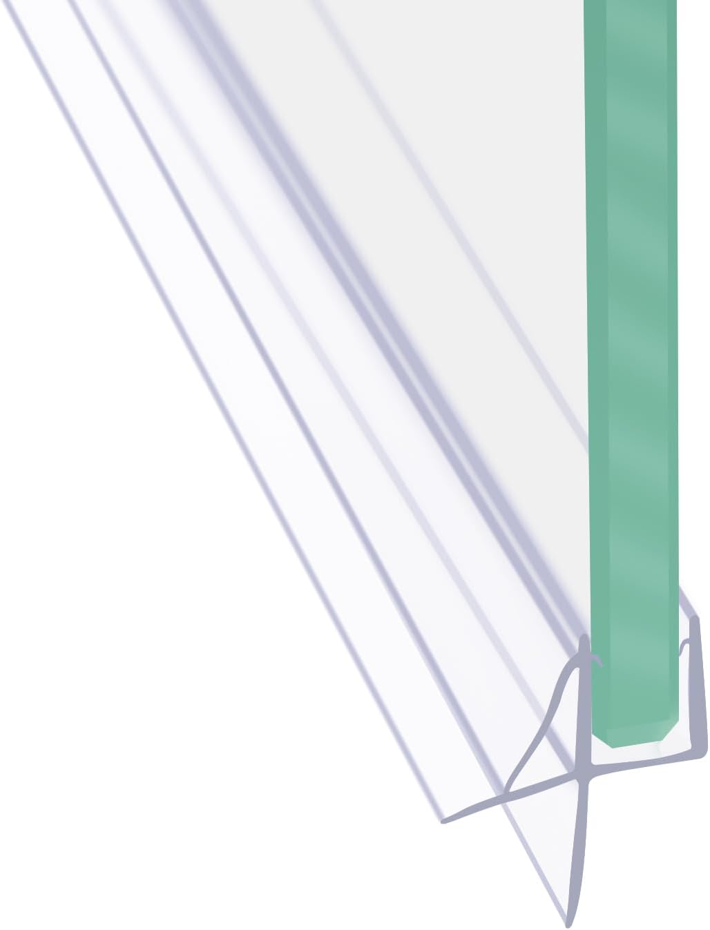 Frameless Shower Door Bottom Seal Shower Sweep with Drip Rail for 1/4" Glass,36" Long, Vinyl, Clear | Vinyl, Clear,Shower Door Bottom Sweep