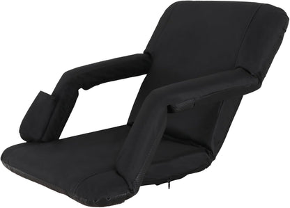 LEMY 20.5"/ 25" Wide Adjustable Stadium Seat for Bleachers Portable Water Resistant Stadium Chair with Back/Arms/Cushion for Outdoor or Indoor