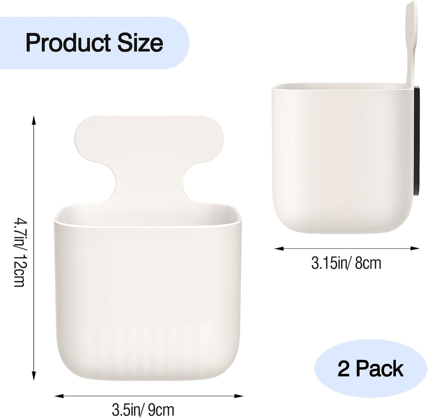MoKo Magnetic Pen Holder, Pencil Accessories Whiteboard Organizer, White | Magnetic dry erase marker holder has two compartments and an ABS body for whiteboards, refrigerators and lockers.