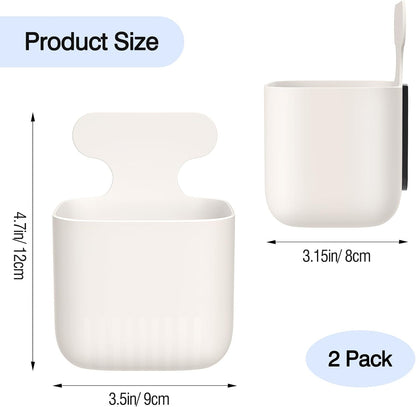 MoKo Magnetic Pen Holder, Pencil Accessories Whiteboard Organizer, White | Magnetic dry erase marker holder has two compartments and an ABS body for whiteboards, refrigerators and lockers.