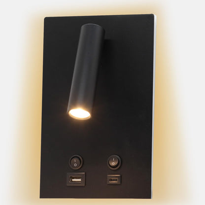 Newhouse Lighting 4.5 in. W x 15 in. H Cole Gooseneck Reading Light in Matte Black with USB-A and USB-C Charging Ports NHRL-CO-BLK, Bedside Lamp for Nightstands, Space-Saving Office Desk Accessory