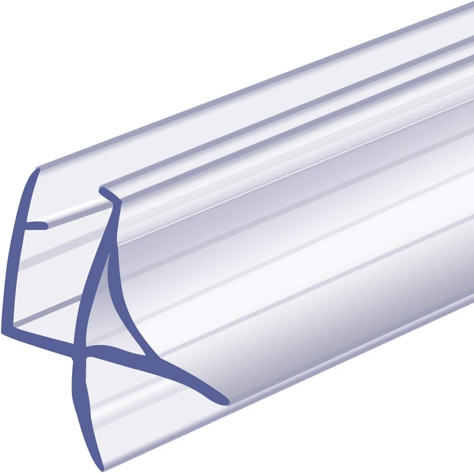 Glass Door Bottom Seal, Cutable Waterproof Strip for 3/8" Glass, 27.5" Length, Shower Door Sweep Stop Shower Leaks