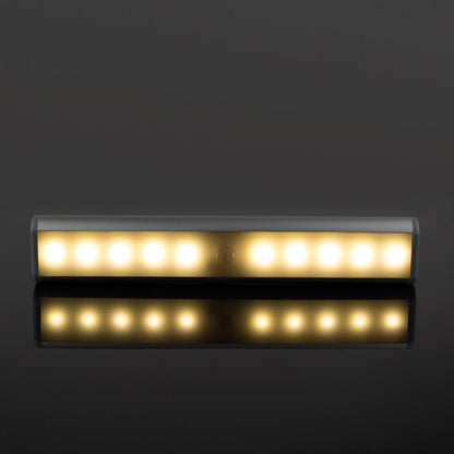 Wireless Motion Sensor Cabinet Lights 10-LED USB Rechargeable Closet Lights LED Under Cabinet Lighting for Wardrobe/Drawer/Stairs/Cupboard/Counter/Pantry/Stairs,Stick On Anywhere,2 Pack,White Light