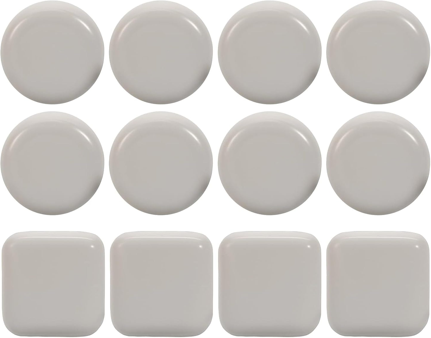 12PCS Stick Furniture Sliders – 1 Inch Sliders for Furniture On Carpet, Furniture Sliders for Hardwood Floors, Carpet & Tile, Beige Moving Sliders, Furniture Movers(8 Round + 4 Square)