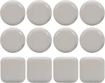 12PCS Stick Furniture Sliders – 1 Inch Sliders for Furniture On Carpet, Furniture Sliders for Hardwood Floors, Carpet & Tile, Beige Moving Sliders, Furniture Movers(8 Round + 4 Square)