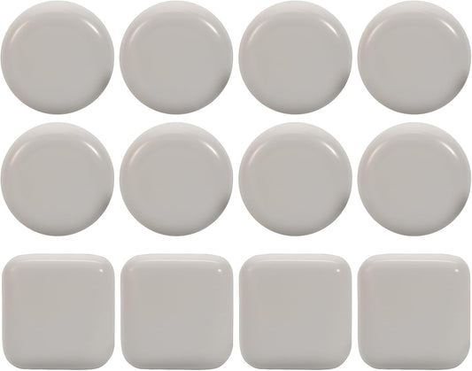 12PCS Stick Furniture Sliders – 1 Inch Sliders for Furniture On Carpet, Furniture Sliders for Hardwood Floors, Carpet & Tile, Beige Moving Sliders, Furniture Movers(8 Round + 4 Square)