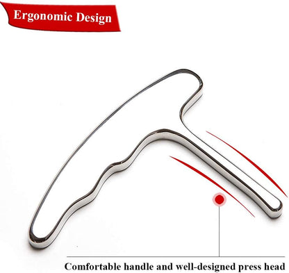 Stainless Steel Trigger Point Massage Tool-Deep Tissue Massage- Reflexology Acupressure Massage Tools for Myofascial Release Relief Pain | Ergonomic stainless steel pressure arm targets muscle knots and hard-to-reach areas with less hand strain