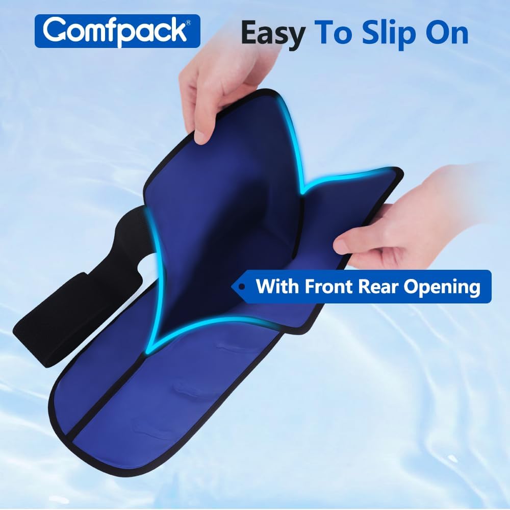 Comfpack Large Foot Ice Pack Wrap for Full Foot Ankle Pain Relief, Long Lasting Cold Ice Boot for Swelling After Surgery, Sore Feet, Broken Foot, Plantar Fasciitis, Gout, Bunion