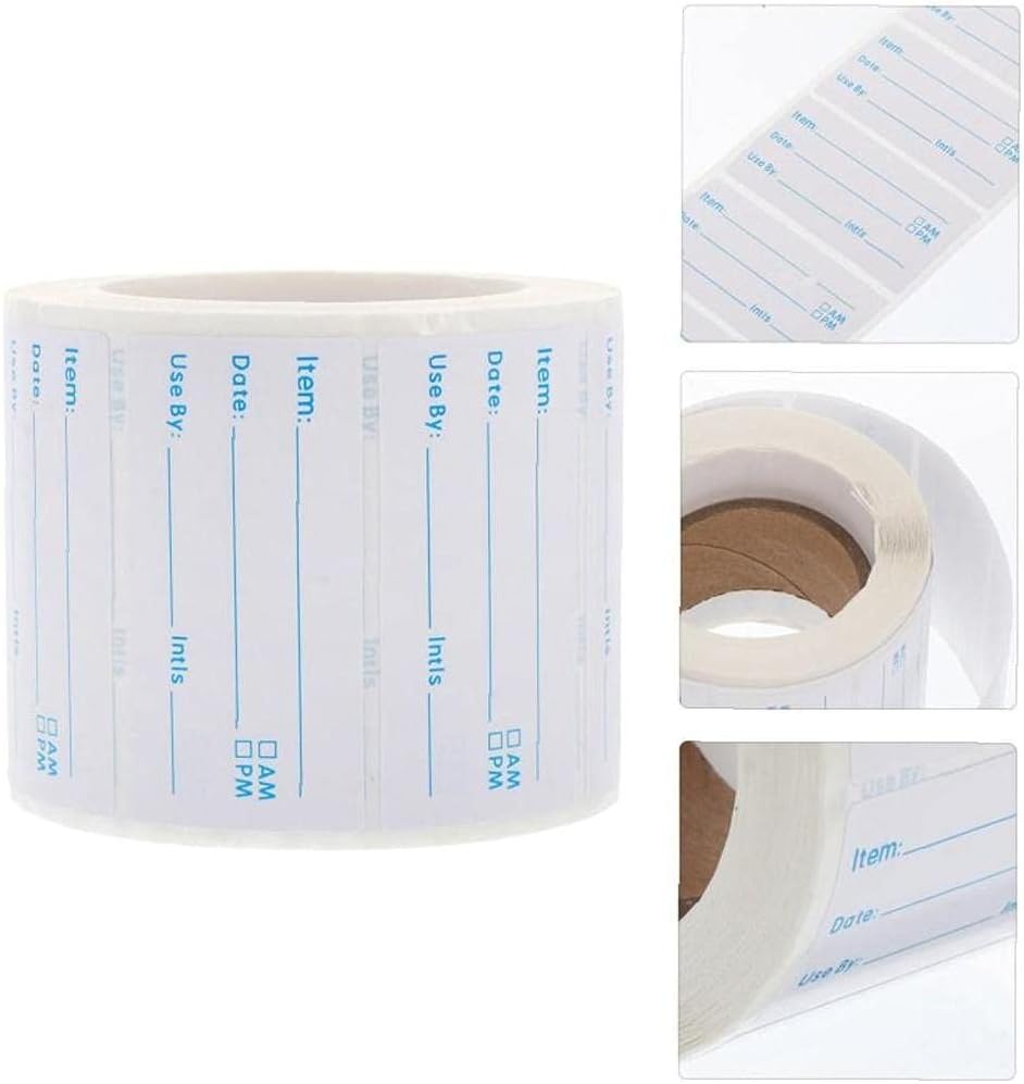 2 Rolls (1000 Pcs) Dissolvable Food Labels Food Prep Canning Labels Removable Food Stickers for Home Kitchen Restaurant