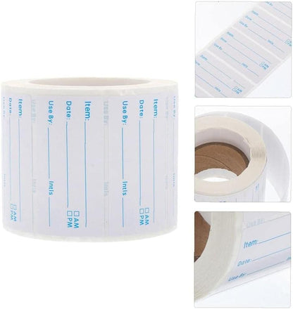 2 Rolls (1000 Pcs) Dissolvable Food Labels Food Prep Canning Labels Removable Food Stickers for Home Kitchen Restaurant