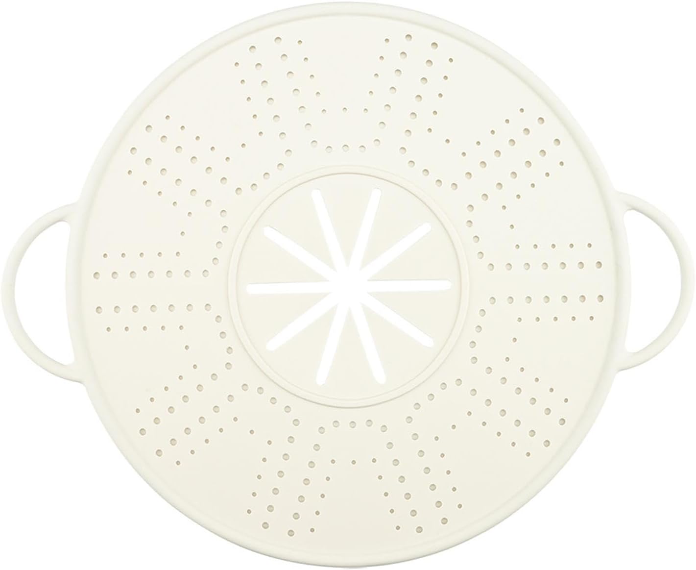 Silicone Spill Stopper Lid, 10.94 in Heat Resistant Splatter Screen with Double Handles for Boil-Over Prevention, Black