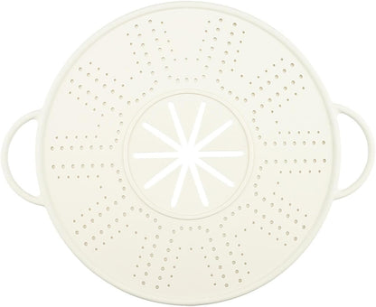 Silicone Spill Stopper Lid, 10.94 in Double Handle Splatter Screen for Boil-Over and Oil Splatter, Black