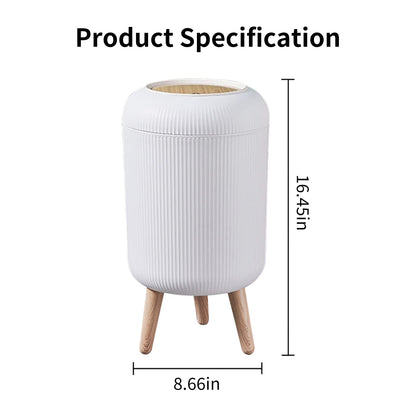 WanWanKa Mini White Plastic Trash Can, 2.6 Gallon Capacity, Slim Design, Anti-Odor, Easy to Clean, Suitable for Any Place | 10Liter Nordic Modern Waste Basket,Plastic Trash bin Suitable for Kitchen, Bathroom, Bedroom, Living Room, Office, Outdoor