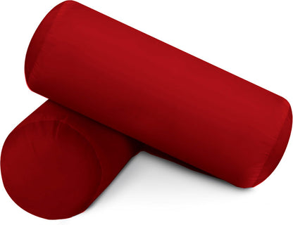 SAHARBEDDINGS 2 PC Cervical Neck Roll Pillow Cover with Cotton Bolster Pillowcases for Cylindrical Cushion Round Neck Pillowcase Zipper Closer (Blush, 13x6 Roll Pillow Set of 2)