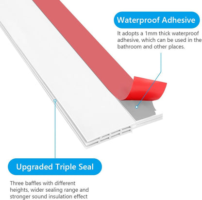 Ainiv Door Draft Stopper Under Door Seal, 2" W x 39" Cutable Soundproof Door Seal, Adhesive Under Door Sweep Weather Stripping Soundproof Kit, Under Door Draft Stopper Seals Anti-Collision-Black