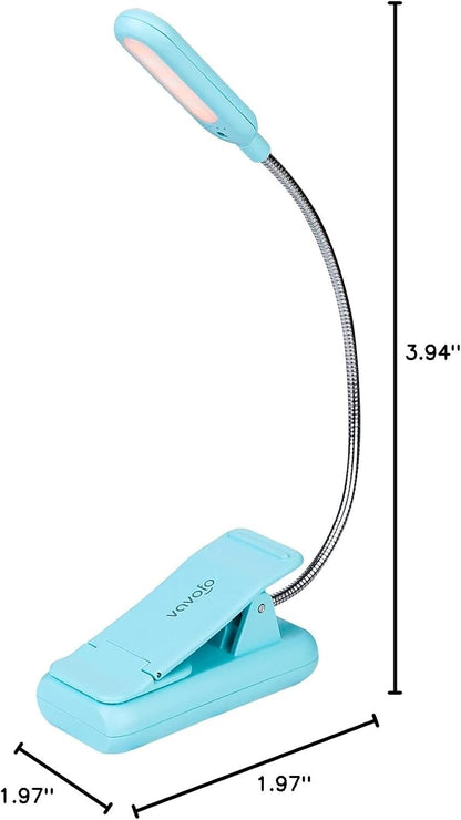 VAVOFO Rechargeable Book Light, Blue Light Blocking, Amber 1600K Clip On Reading Light, Eye Care 7 LEDs Kids Book Light for Reading in Bed with Power Indicator for Bookworms (Neon Orange)