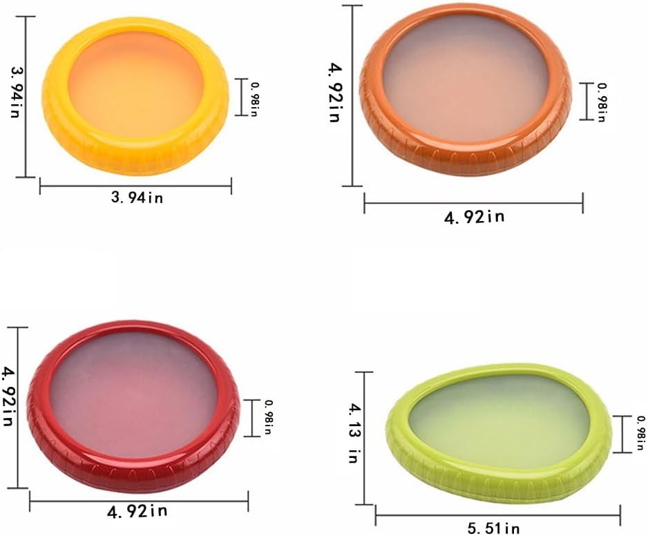 4PCs Silicone film cover+ABS Fruit and Vegetable Storage Containers Set for Fridge, Onion Storage Container, Avocado keeper,Tomato Saver,and Lemon holder reusable food savers