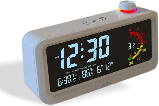 Visual Alarm Clock Timer with 4-Color Countdown Timer, LCD Display, Temperature Date, Silent Operation, 3 Alarms, Snooze, Type-C Charging for Kids Studying/Office/Sleeping/Cooking(Colorful)