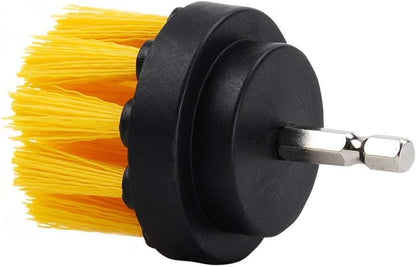 2 inch Diameter Drill Powered Stiff Scrub Cleaning Brush Heavy Duty Cleaning Applications for Bathroom Surfaces, Tile and Grout, Hard Water Stains, Rust (Yellow)
