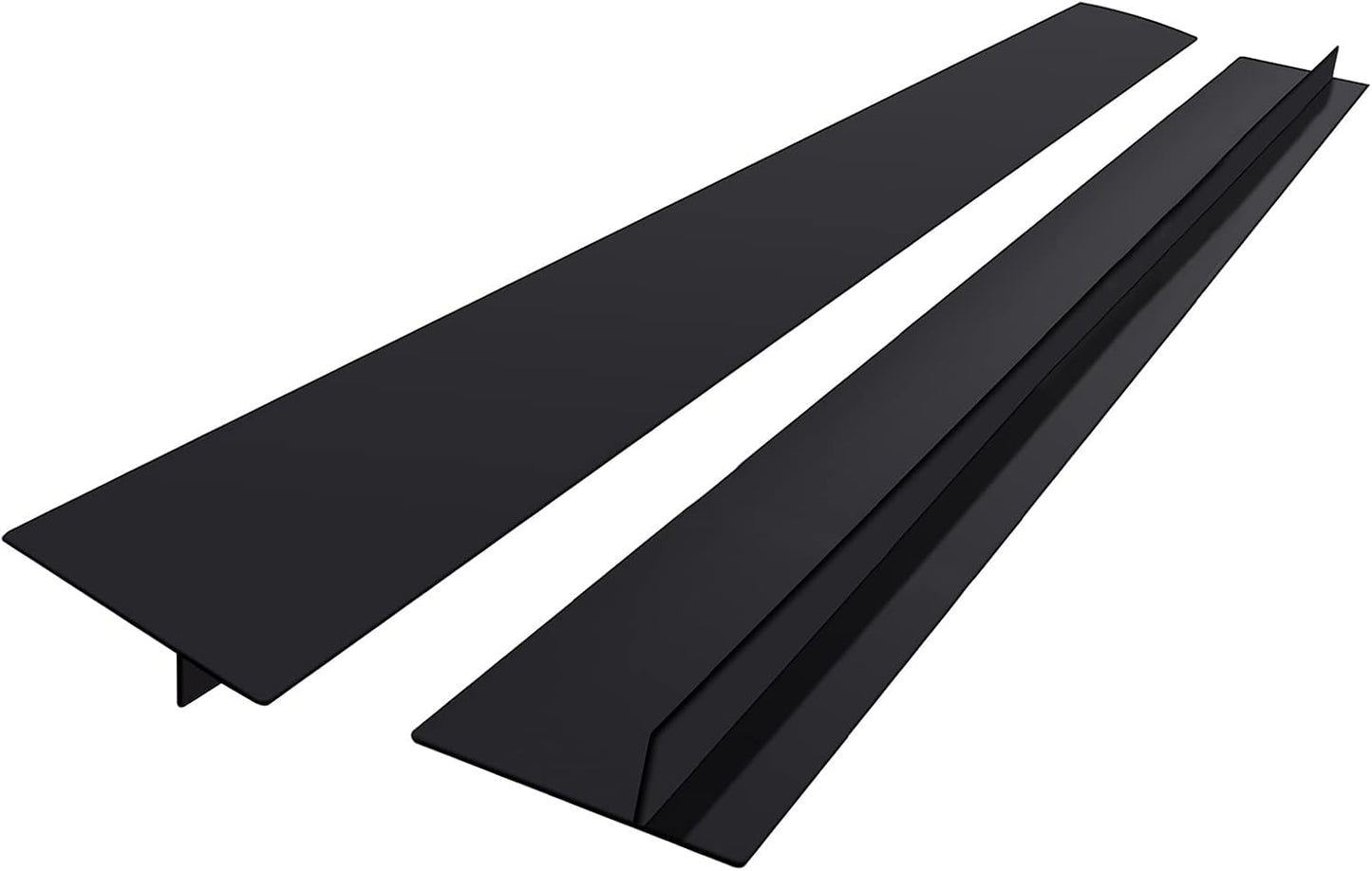 Silicone Stove Gap Covers Strips for Kitchen Stove Top Guard Easy Clean Heat Resistant Filler Counter Washer & Dryer Between 2 Pcs 21 Inch Black