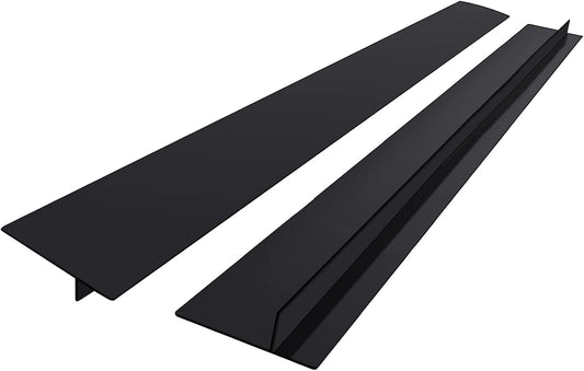 Silicone Stove Gap Covers Strips for Kitchen Stove Top Guard Easy Clean Heat Resistant Filler Counter Washer & Dryer Between 2 Pcs 21 Inch Black