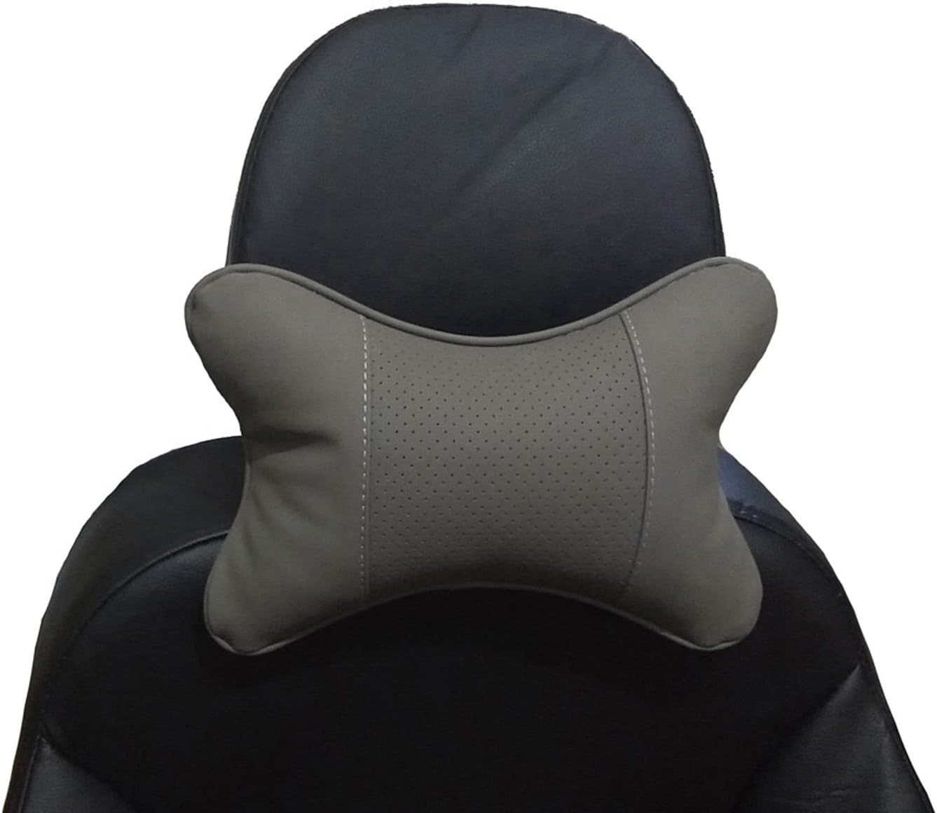 2 Packs Car Neck Pillows, Dual-Side PU Leather Car Headrest with Fiber Filling, Universal Soft Neck Support Pillow for Car, Home & Office (Black)