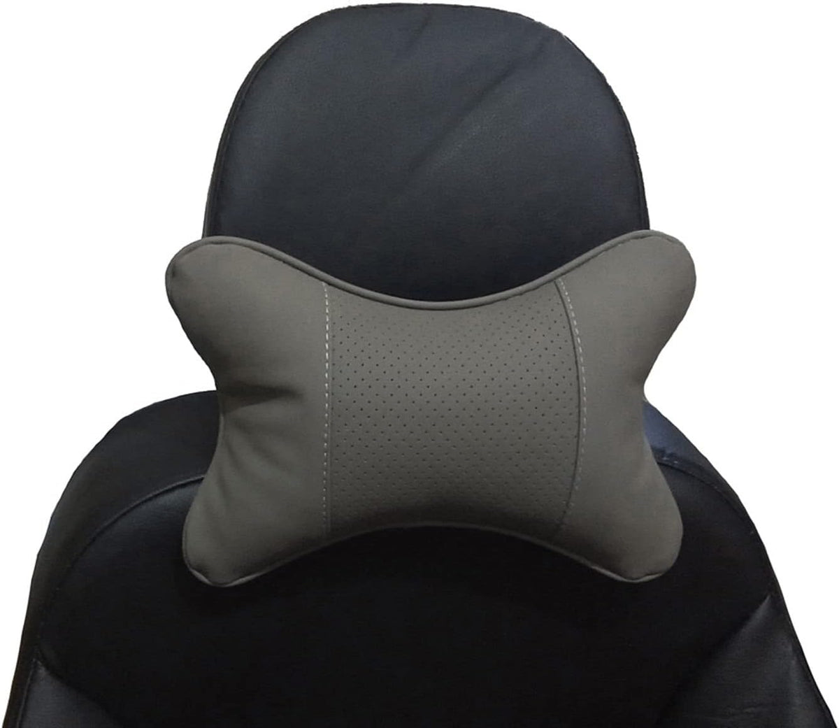 2 Packs Car Neck Pillows, Dual-Side PU Leather Car Headrest with Fiber Filling, Universal Soft Neck Support Pillow for Car, Home & Office (Black)