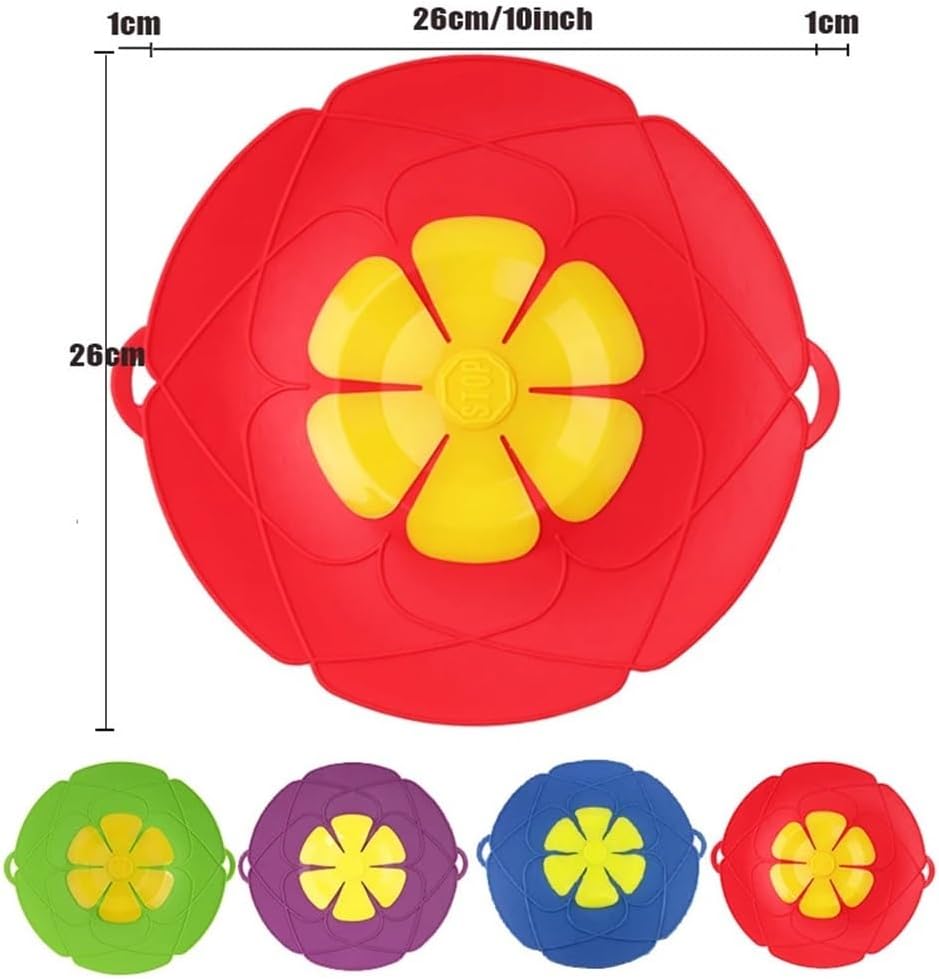 2pcs Silicone Spill Stopper Lid - Flower Shape Cover For Pots And Pans - Kitchen Cooking Accessories(Green)