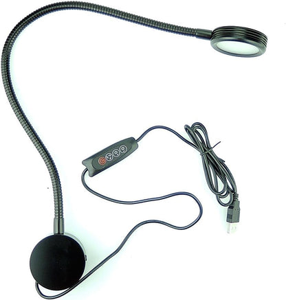 QUANS 3 Color Dimmable Gooseneck LED Wall Bedside Reading Lamp, Black, USB