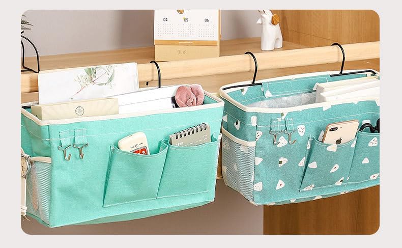 Bunk Bed Organizer, Bedside Caddy Hanging Bed Organizer Storage Bag With Pockets, for College Dorm Rooms Bed, Hospital Bed, Baby Bed Rails,Fishing Chair 14.2 * 4.5 * 7.7inch,Flower