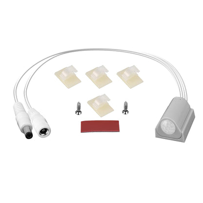 Litever PIR Motion Activated Sensor Switch Black with Light Sensor Function. DC6~24V 3A.DC 5.5x2.1mm Connectors. Perfect for DIY LED Lighting for Pantry Closet, In-Cabinet Gun Safe Cabinets, Bed light