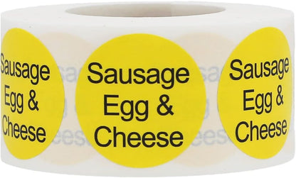Yellow with Black Carnitas Circle Dot Adhesive Stickers, 1 Inch Round Labels, 500 Total Stickers