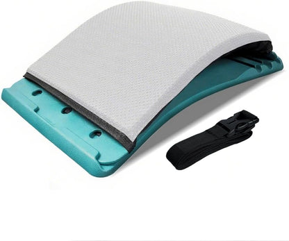 Adjustable Back Stretcher for Tension Relief - 3-Level Spine Support Board with Ergonomic Curve, Lumbar Cushion & Non-Slip Pad (Black)