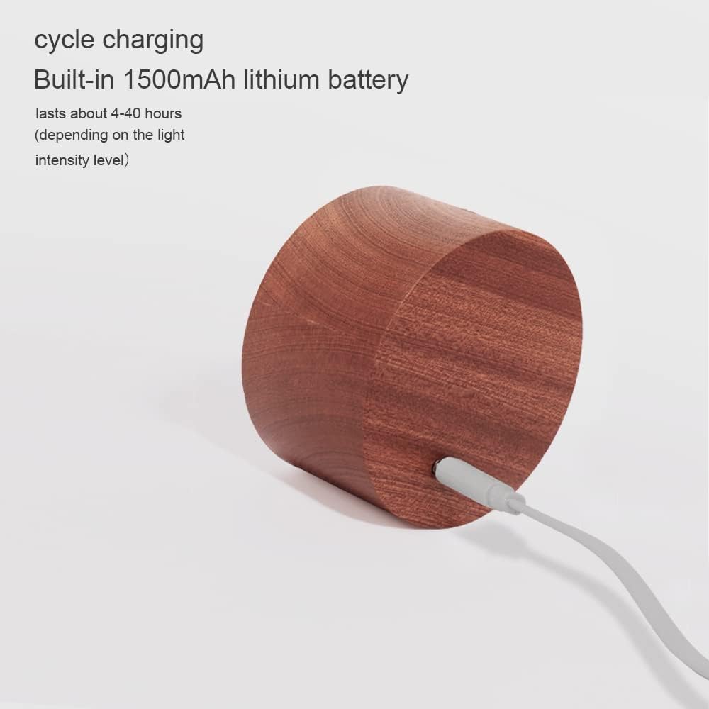 Wood Wall Sconce Cordless,Magnetic Wall Mounted(Sapele) | USB C Rechargeable, Dimming Night Light,for Bedside,Cabinet,Reading,Home Decor