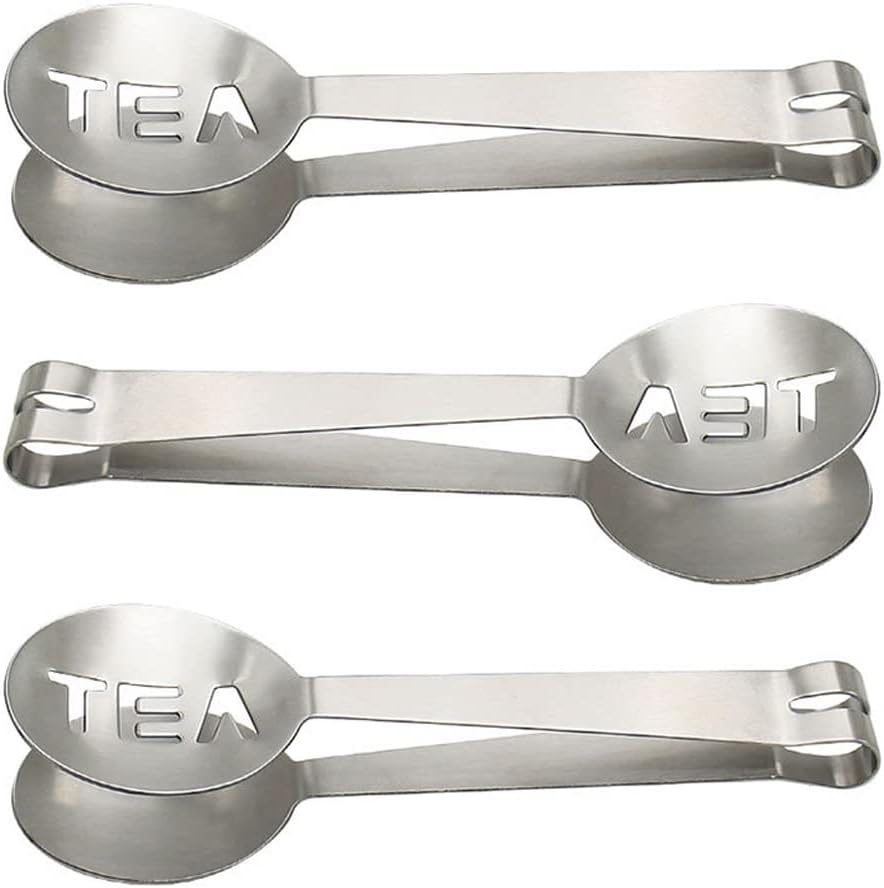 3 Pcs Stainless Steel Tea Bag Tongs Tea Bag Squeezer for Sugar Candy Ice