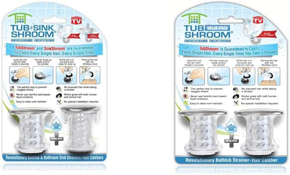 TubShroom and SinkShroom Drain Protectors Hair Catchers for Bathtubs and Sinks, Chrome