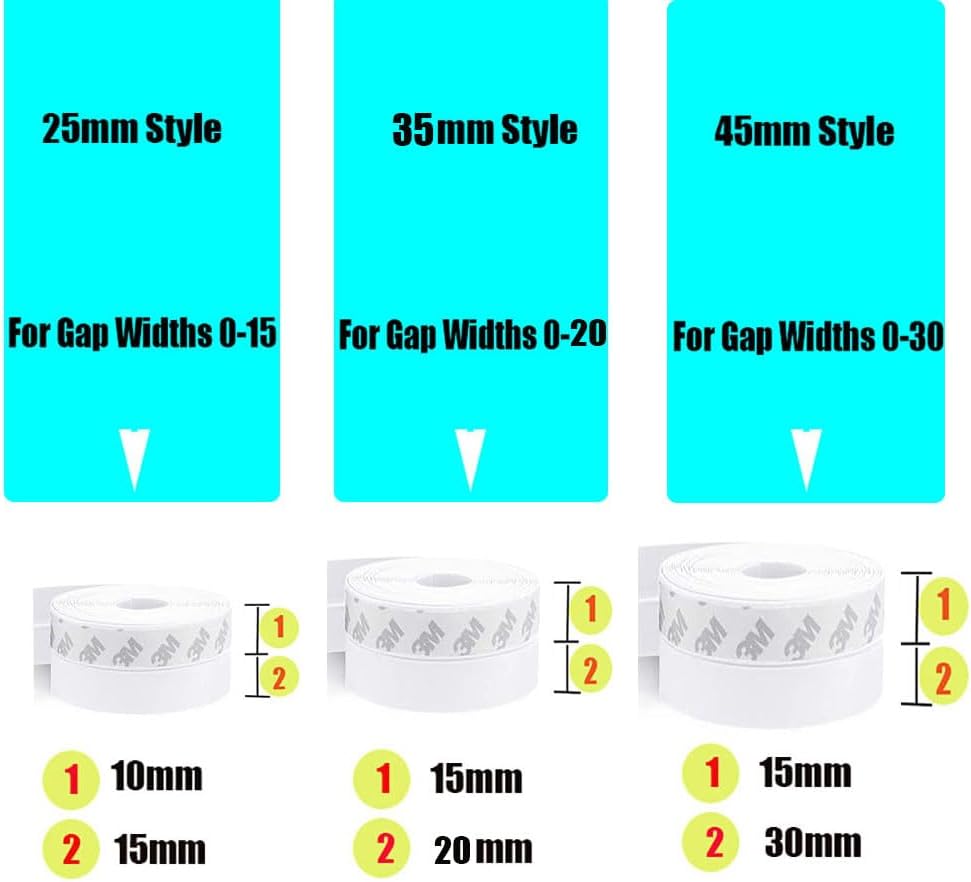 Silicone Seal Strip,Weather Stripping for Door or Window,Weatherproof Soundproof Self Adhesive Door Strip Bottom, Door Draft Stopper Silicone Strip Tape (Black Length 16.5 Feet Width 45mm)