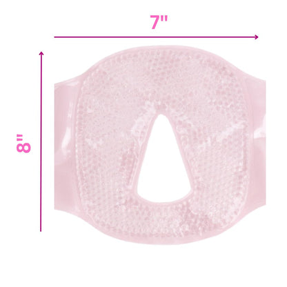 Hot and Cold Therapy Gel Bead Full Facial Mask by FOMI Care | Ice Face Mask for Migraine Headache, Stress Relief | Reduces Eye Puffiness, Dark Circles | Fabric Back (Full Face w/Eye Holes)