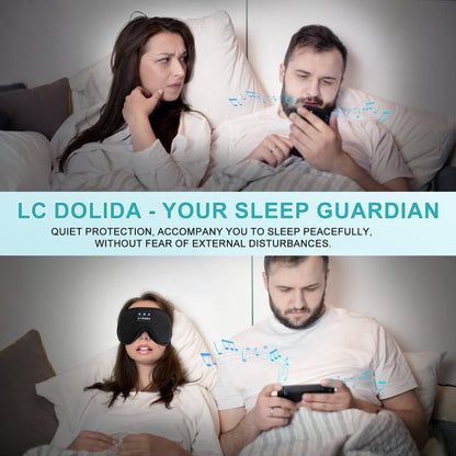 LC-dolida Sleep Headphones, 3D Sleep Mask Bluetooth Wireless Music Eye Mask, Sleeping Headphones for Side Sleepers Sleep Mask with Bluetooth Headphones Ultra-Thin Stereo Speakers Perfect for Sleeping
