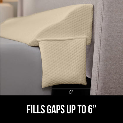 GORILLA GRIP Patented Bed Wedge Pillow for Headboard Gap, Filler Between Mattress Gaps, Comfortable Supportive High Density Cushioned Foam Pillows, Stay in Place Gripping Dots, King Soft Gray