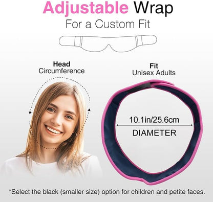 World-Bio Reusable Pink Face Ice Pack,Wisdom Teeth Ice Pack with 2 Gel Pack | Targeted Cooling for Face Areas,Hands-Free Head Wrap Design,Adjustable Fit for Most Sizes, Ideal for Daily Oral Discomfort