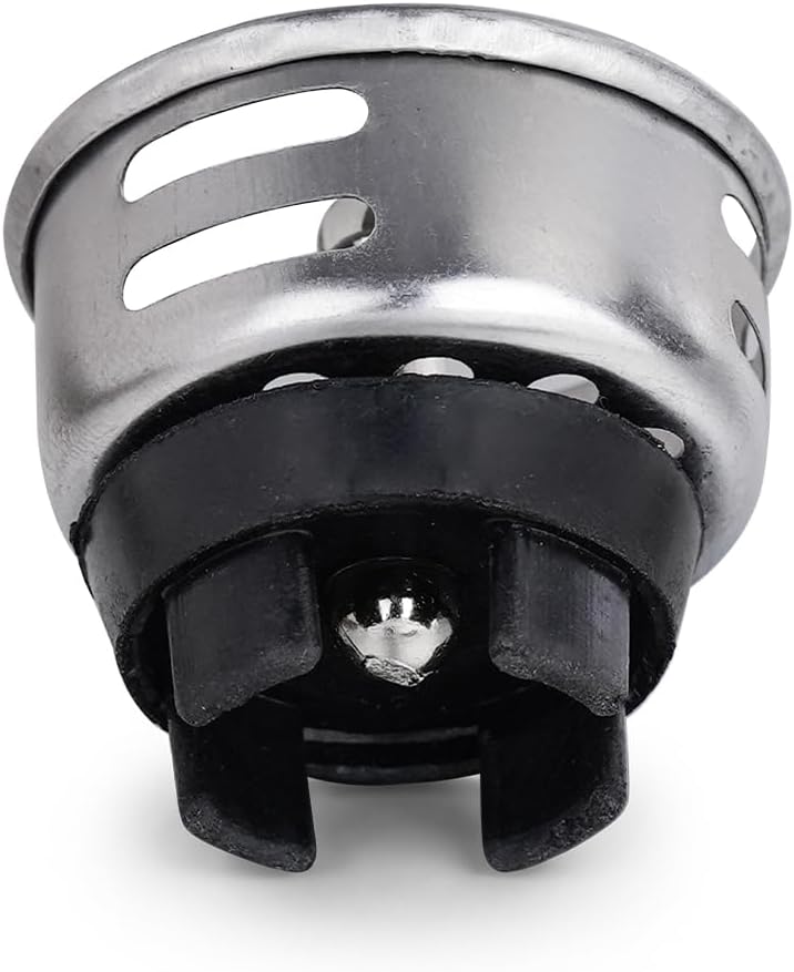 Small Basket Strainer for 2-inch Sink Drain, Bar/rv Sink Strainer | Commercial Grade 304 Stainless Steel with Chrome Finish, TINY strainer (with Rubber Stopper, holds water but NOT watertight)