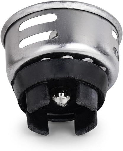 Small Basket Strainer for 2-inch Sink Drain, Bar/rv Sink Strainer | Commercial Grade 304 Stainless Steel with Chrome Finish, TINY strainer (with Rubber Stopper, holds water but NOT watertight)