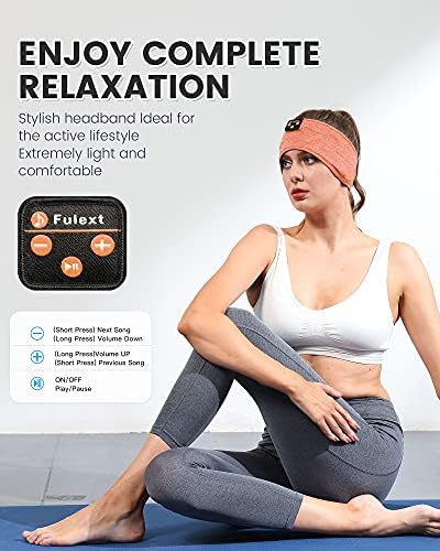 Perytong Sleep Headphones Bluetooth Wireless Sports Headband, Long Playtime Lightweight Headphones Hi-Fi Stereo Ergonomic ASMR Sleep Headphone Cool Gadget Gift for Men Women Black