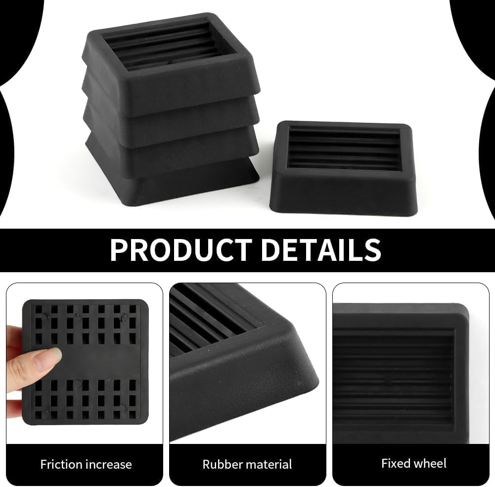 Non Slip Furniture Pads Wheel Stoppers for Office Chairs Beds Couches Prevent Sliding on Carpet Hard Floors Fits 1-4 Inch Wheels Silicone Caster Cups Durable Grips (10 PCS)