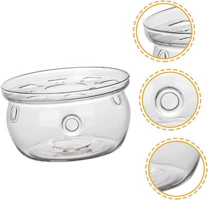 SMASOLO Teapot Warmer Glass Heating Stand Candle Holder for Tea Ceremony Decorative Base Lightweight Portable Tea Rack for Home Use Present for Friends Family