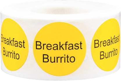 Yellow with Black Carnitas Circle Dot Adhesive Stickers, 1 Inch Round Labels, 500 Total Stickers