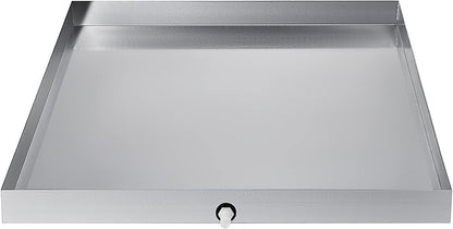 VEVOR 32 x 30 x 2.5 Inch Washing Machine Pan 18 GA Thickness 304 Stainless Steel Heavy Duty Compact Washer Drip Tray with Drain Hole & Hose Adapter